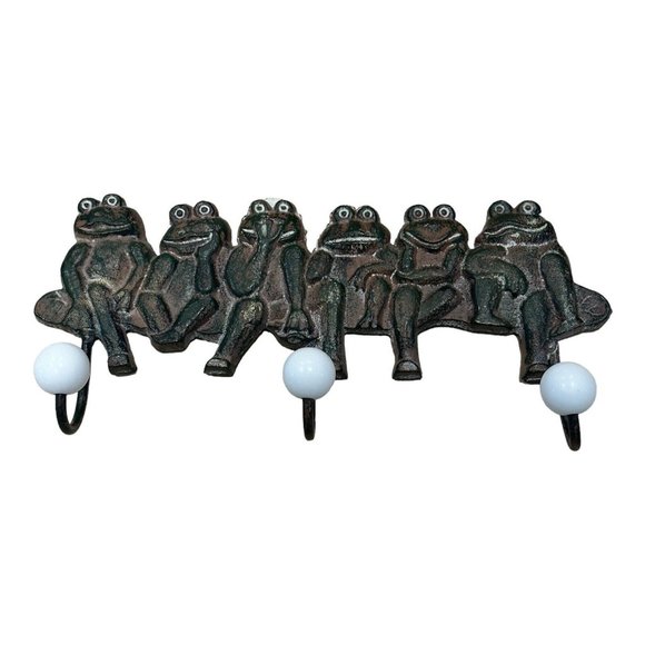 Accents Vintage Cast Iron Six Frogs Hook Coat Hanger Key Rack Wall Mount 115 X 52 Poshmark